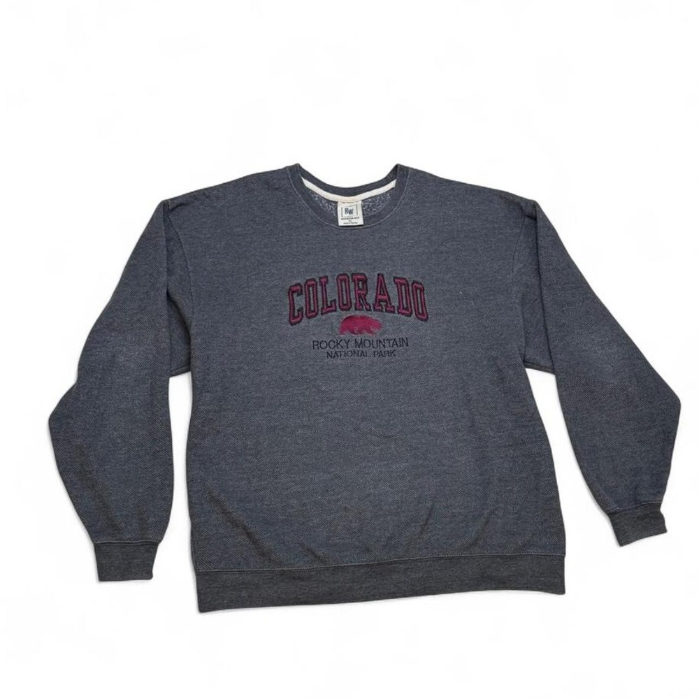 Vintage Grey Colorado Rocky Mountain National Park Crewneck Sweatshirt